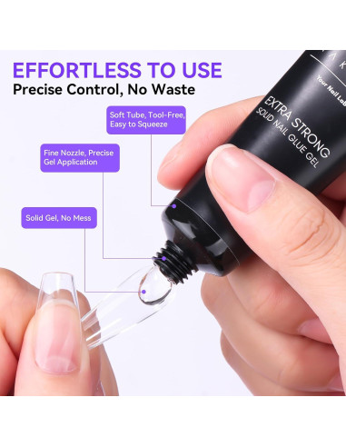 Kit de Pegamento y Removedor de Uñas Makartt 30ml Sólido Fuerte