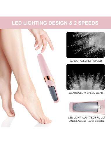 Lima Eléctrica para Pies AOOWU con Luz LED y 2 Velocidades