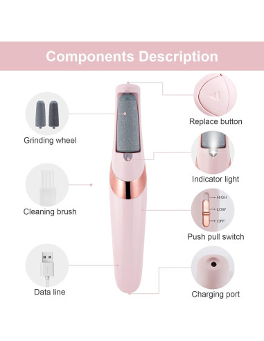Lima Eléctrica para Pies AOOWU con Luz LED y 2 Velocidades