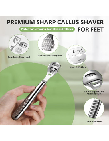 Raspador de Callos BALUCA Acero Inoxidable con 10 Cuchillas