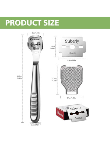 Raspador de Callos BALUCA Acero Inoxidable con 10 Cuchillas