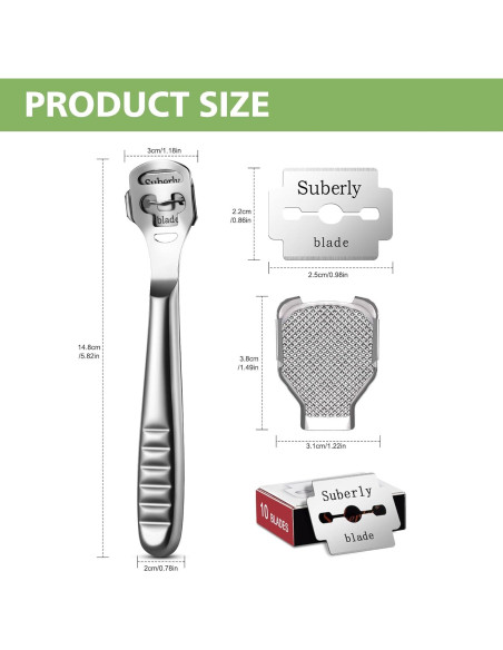 Raspador de Callos BALUCA Acero Inoxidable con 10 Cuchillas