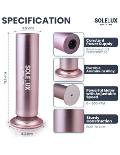 Lima Eléctrica SoleLux ECR001 con 60 Almohadillas y Velocidad Ajustable 2