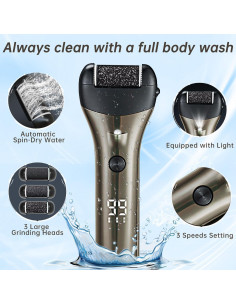 Removedor de Callos Eléctrico Hifireelf con 3 Rodillos y LED 2