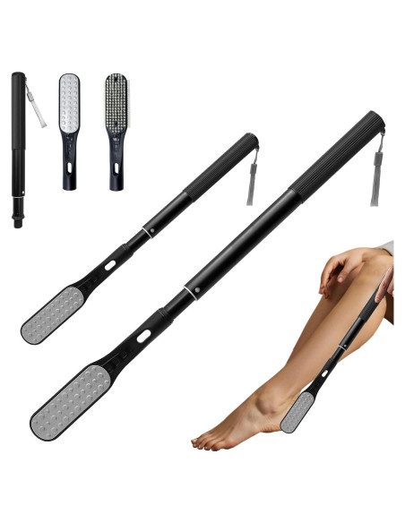 Cepillo y Lima para Pies Gobiteli con Mango Telescópico 47.6-65.8 cm