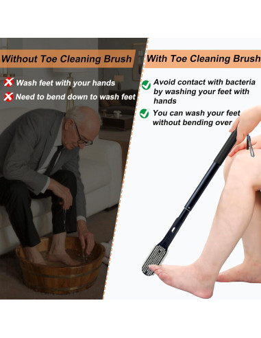 Cepillo y Lima para Pies Gobiteli con Mango Telescópico 47.6-65.8 cm