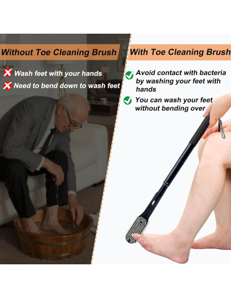 Cepillo y Lima para Pies Gobiteli con Mango Telescópico 47.6-65.8 cm