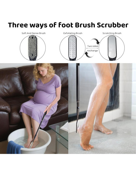 Cepillo y Lima para Pies Gobiteli con Mango Telescópico 47.6-65.8 cm
