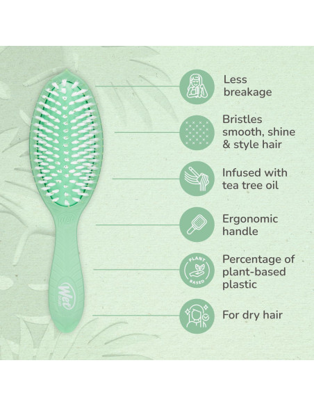 Cepillo Wet Brush Go Green - Tratamiento Aceite de Árbol de Té
