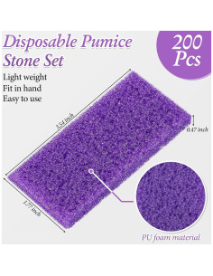 200 Piezas Piedra Pómez Exfoliante para Pies Dunzy 9x4.5cm 2