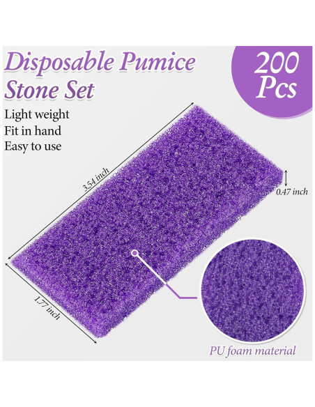 200 Piezas Piedra Pómez Exfoliante para Pies Dunzy 9x4.5cm