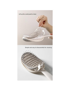 Cepillo Desenredante Autolimpiante Xinqirity Blanco 22.6x8.2cm 2