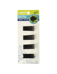 Pasadores Mini Conair Esenciales de Estilo Negro 36 unidades