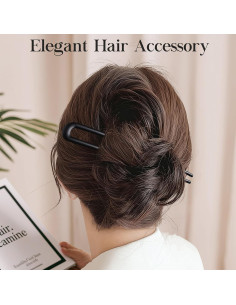 2 Horquillas Francesas CPOXITI de Metal Negro 15cm para Cabello 2