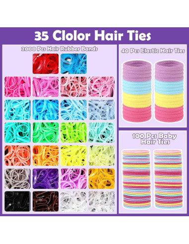 Juego de Accesorios para el Cabello Niñas AuroraY 2194 Piezas