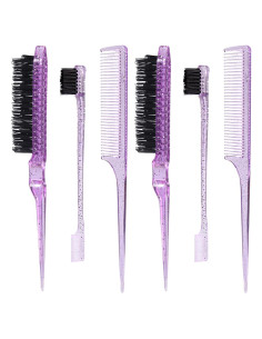 Juego de 6 Cepillos de Bordes Morado LINYUEARUI - Estilizado Cabello