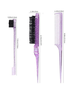 Juego de 6 Cepillos de Bordes Morado LINYUEARUI - Estilizado Cabello 2