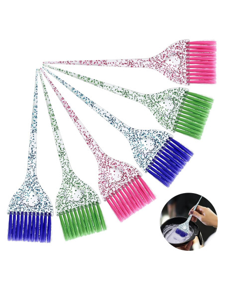 Juego de 6 Pinceles para Tinte de Cabello Abeillo - 3 Colores