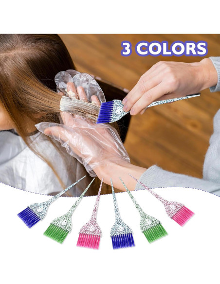 Juego de 6 Pinceles para Tinte de Cabello Abeillo - 3 Colores