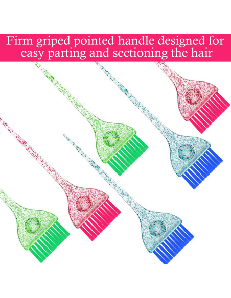 6 Cepillos de Tinte para Cabello Patelai Multicolor Suaves