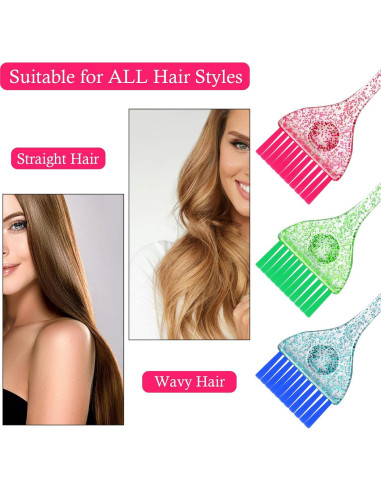 6 Cepillos de Tinte para Cabello Patelai Multicolor Suaves