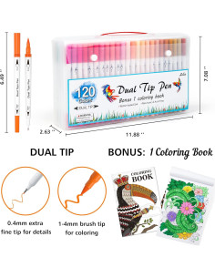 Set de Marcadores Doble Punta Lelix 120 Colores + Libro 2