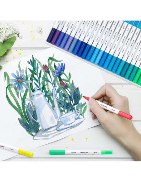 Set de Marcadores Doble Punta Lelix 120 Colores + Libro