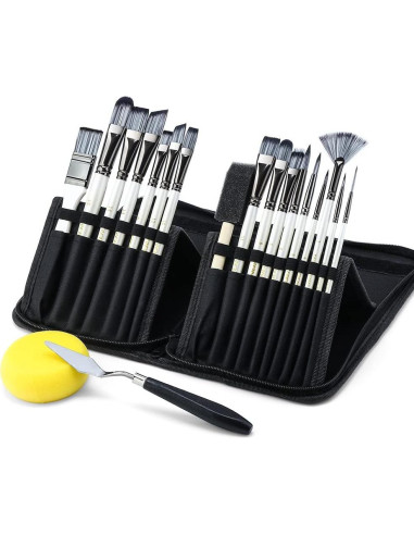 Kit de Pinceles de Pintura Transon 16 Piezas con Estuche
