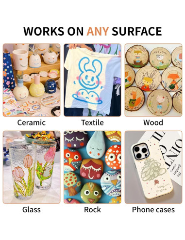 Marcadores de Pintura Acrílica Doble Punta Pindda 24 Colores