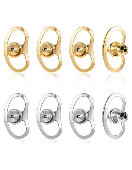 Soportes para Pendientes Mabor 8 Pcs Oro Blanco y Oro