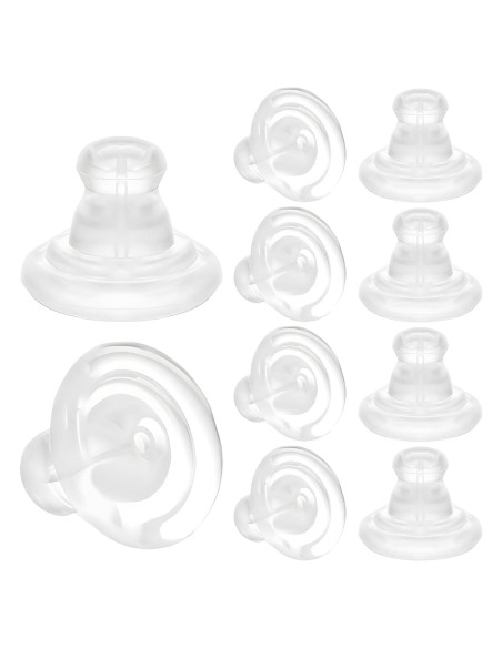 10 Respaldo de Aretes de Silicona Transparente Bremorou