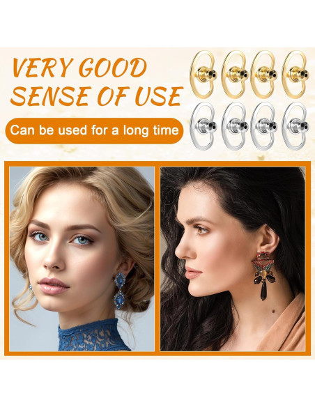 Soportes para Pendientes Mabor 8 Pcs Oro Blanco y Oro