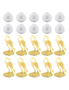 Convertidor de Pendientes Clip-on uxcell 20 Piezas Oro Imitación