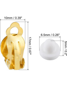 Convertidor de Pendientes Clip-on uxcell 20 Piezas Oro Imitación 2