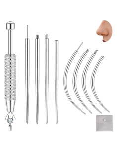 Kit de Herramientas de Piercing 14G 16G 18G 20G Acero Quirúrgico