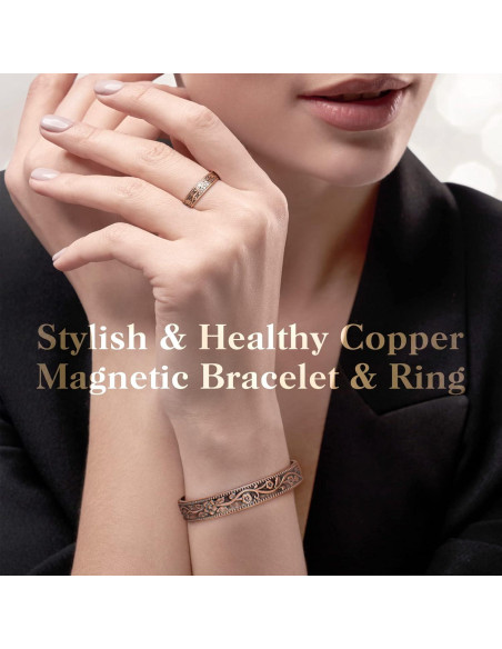 Anillo y Pulsera de Drenaje Linfático Magnético Mahnco Cobre Anillo y Pulsera de Drenaje Linfático Magnético Mahnco Cobre