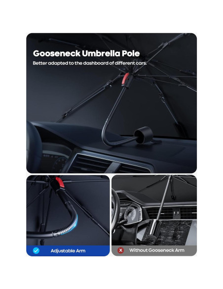 Lamicall Parasol de Coche 5 Capas UV 38x80 cm Aislamiento