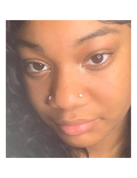 Falsos Studs de Nariz MODRSA - 12 Piezas 3/4/5mm Plata