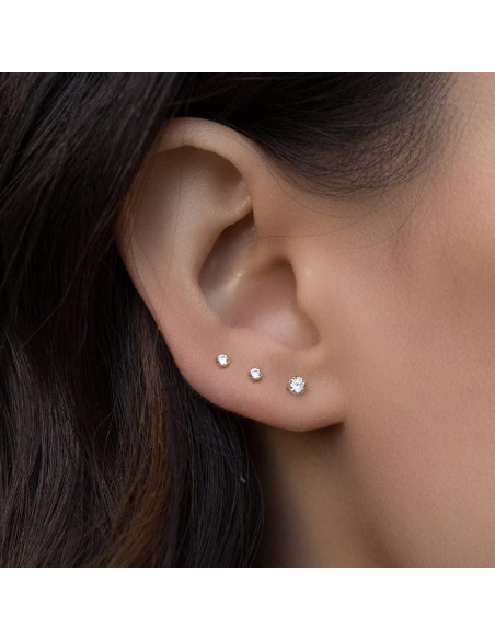 Falsos Studs de Nariz MODRSA - 12 Piezas 3/4/5mm Plata