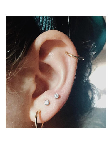 Falsos Studs de Nariz MODRSA - 12 Piezas 3/4/5mm Plata