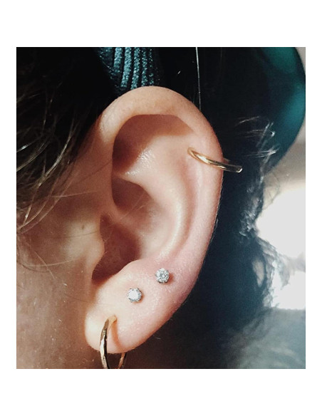 Falsos Studs de Nariz MODRSA - 12 Piezas 3/4/5mm Plata