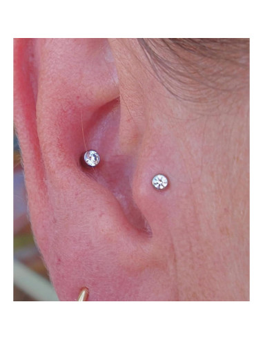 Falsos Studs de Nariz MODRSA - 12 Piezas 3/4/5mm Plata