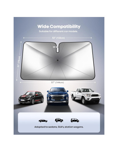 Lamicall Parasol de Coche 5 Capas UV 38x80 cm Aislamiento