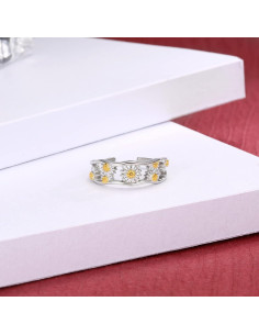 Anillo ajustable de plata esterlina 925 para mujer Boho 2