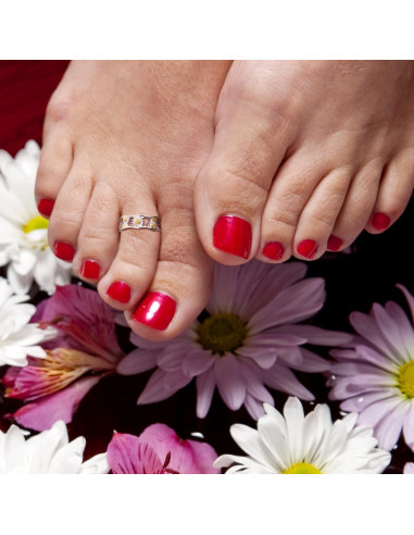 Anillo ajustable de plata esterlina 925 para mujer Boho