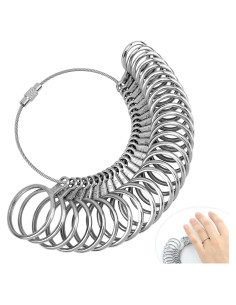 Medidor de Talla de Anillo XoGiyu 27 Piezas Acero Inoxidable