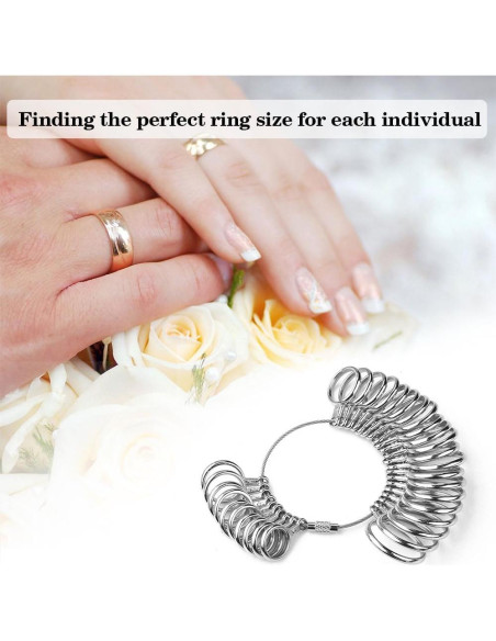 Medidor de Talla de Anillo XoGiyu 27 Piezas Acero Inoxidable Medidor de Talla de Anillo XoGiyu 27 Piezas Acero Inoxidable