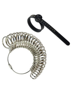 Kit de Medición de Tallas de Anillo 27 Piezas con Cinta Métrica