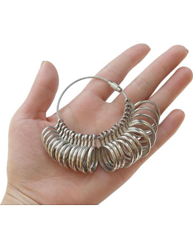 Medidor de Talla de Anillo XoGiyu 27 Piezas Acero Inoxidable