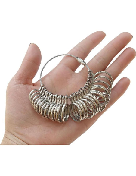 Medidor de Talla de Anillo XoGiyu 27 Piezas Acero Inoxidable Medidor de Talla de Anillo XoGiyu 27 Piezas Acero Inoxidable